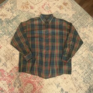 GANT HERITAGE TWILL VINTAGE PLAID BUTTON DOWN SHIRT SZ XL green